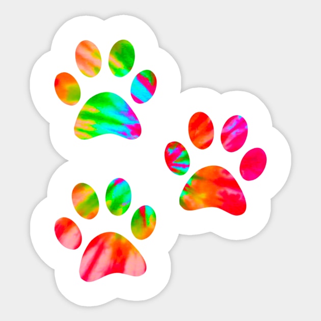 Tie Dye Paws Print Sticker by lolosenese